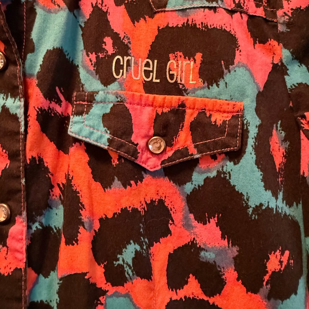 Colorful Leopard Print Button-Up Shirt - Picture 2 of 5